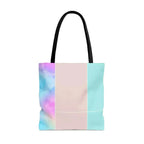 Large Tote Bag Pastel Colorblock Watercolor Illustration