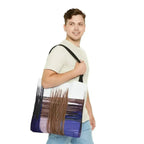 Large Tote Bag Rustic Brown Interweave Print