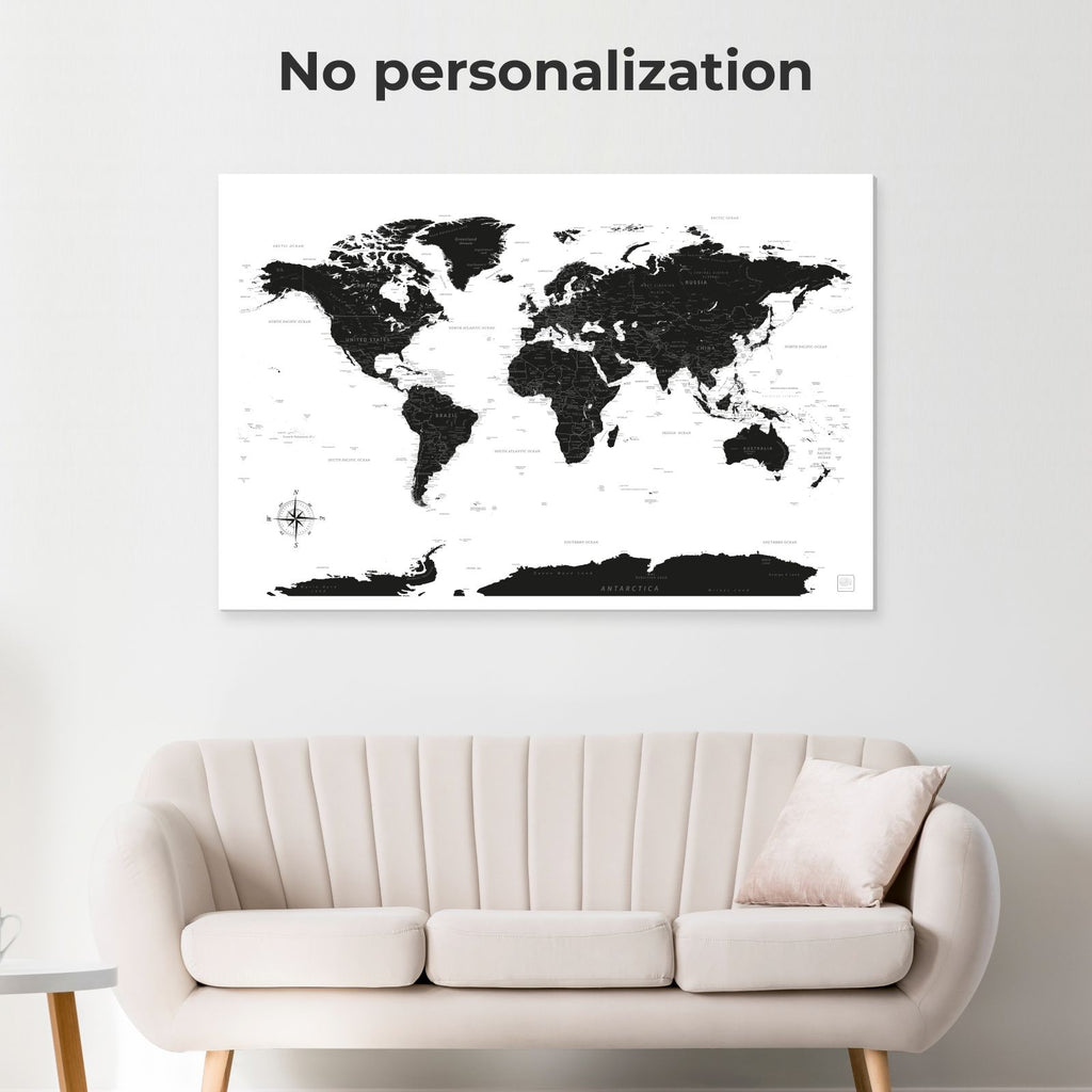 World Map on Canvas - Onyx - SJB-DIAMOND ELITES