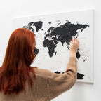 World Map on Canvas - Onyx - SJB-DIAMOND ELITES
