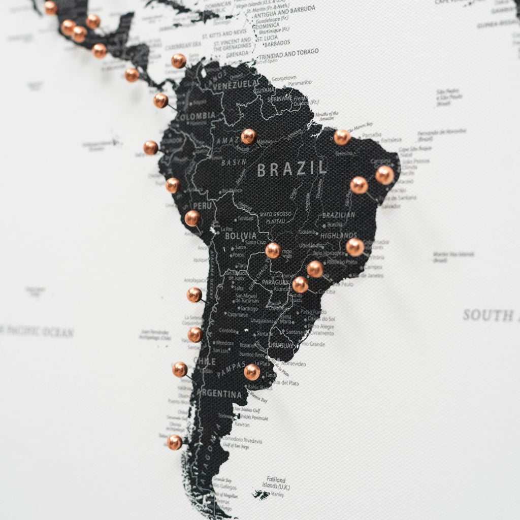 World Map on Canvas - Onyx - SJB-DIAMOND ELITES