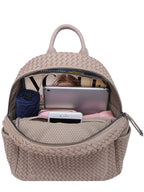 Woven backpack purse for women beige 2068 BE - SJB-DIAMOND ELITES