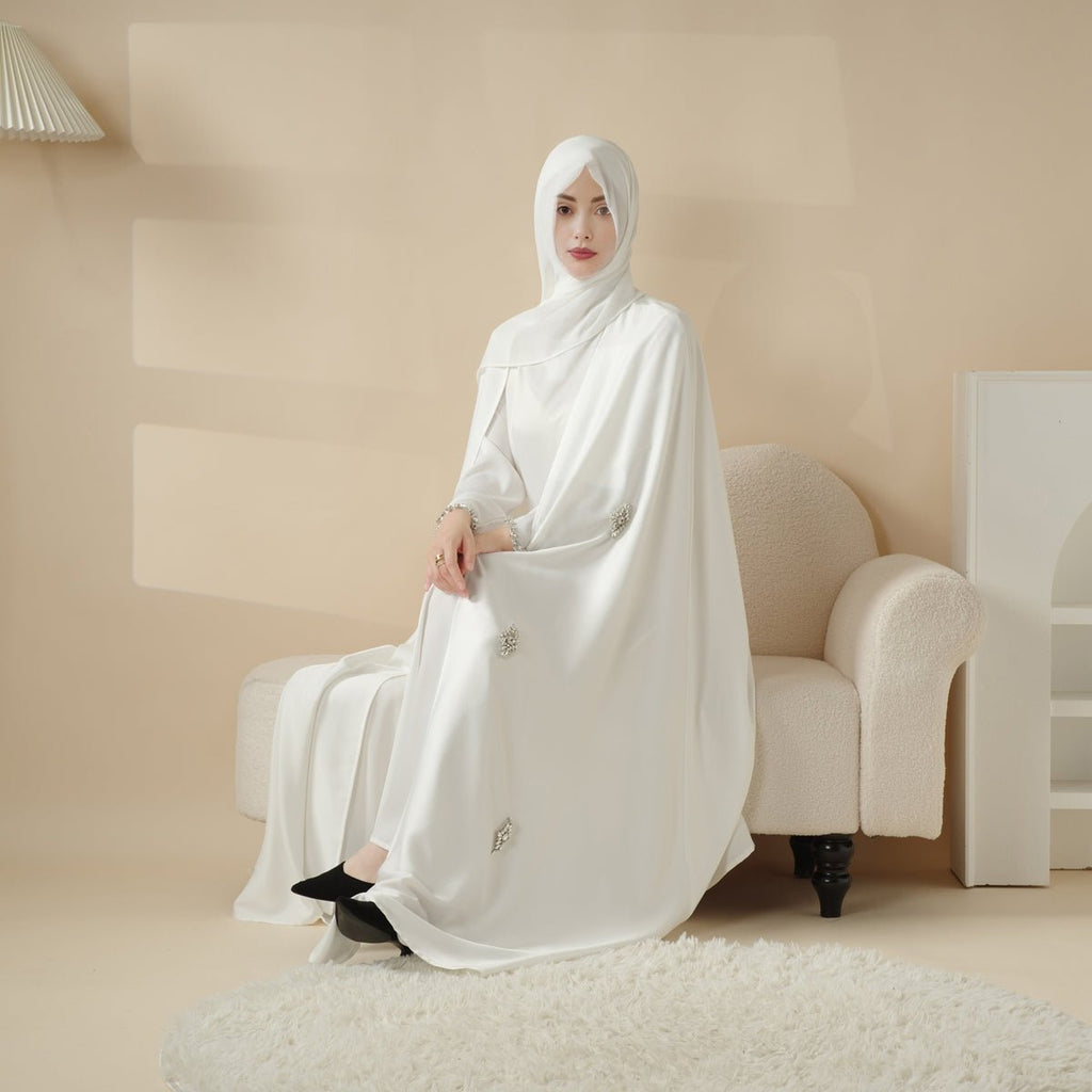 Cape Abaya, Haute Couture Heavy Rhinestone Abaya (MOA067) Mariam's Collection