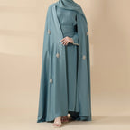 Cape Abaya, Haute Couture Heavy Rhinestone Abaya (MOA067) Mariam's Collection