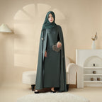 Cape Abaya, Haute Couture Heavy Rhinestone Abaya (MOA067) Mariam's Collection