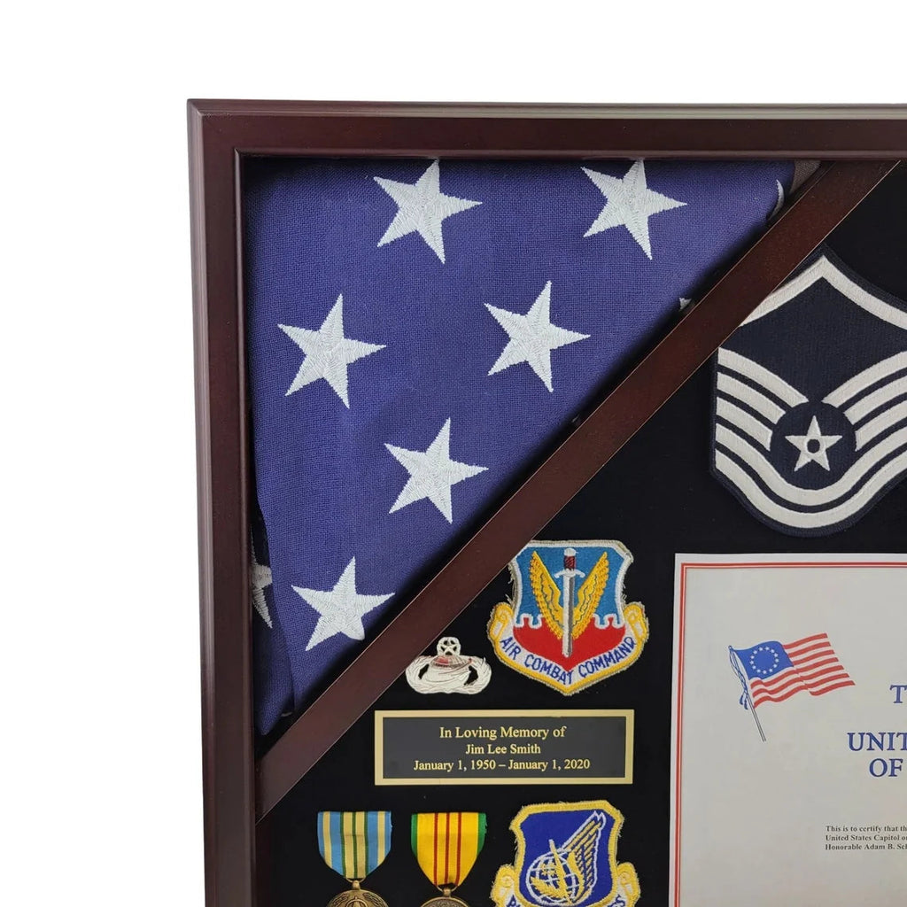 Handcrafted Hardwood Capitol Flag and Certificate Display Case. Veterans Prefer Flag Cases Made in the USA! The Military Gift Store