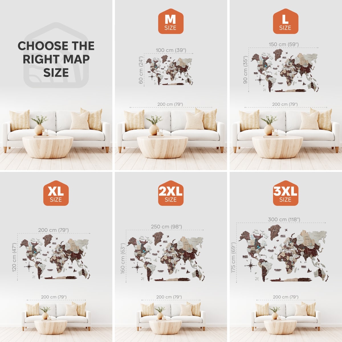 3D Wooden World Map Cappuccino Enjoy The Wood