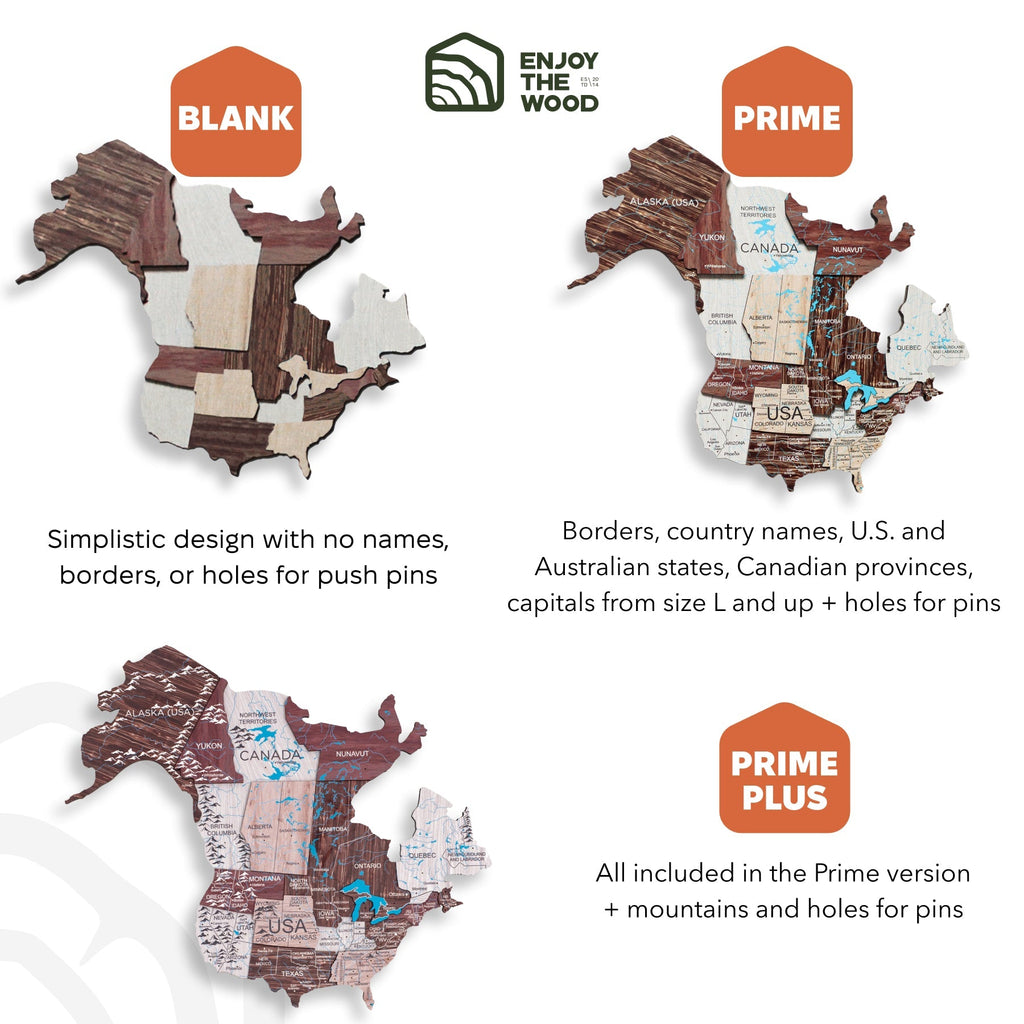 3D Wooden World Map Cappuccino Enjoy The Wood