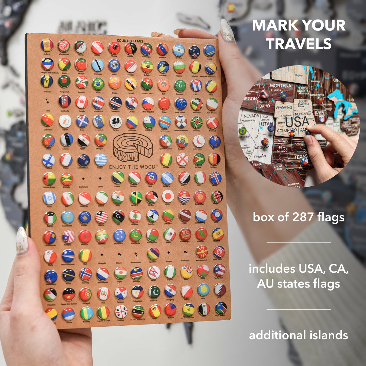 3D Wooden World Map Cappuccino Enjoy The Wood