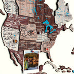 3D Luminous/Magnetic Colored Wooden World Map Cappuccino Enjoy The Wood