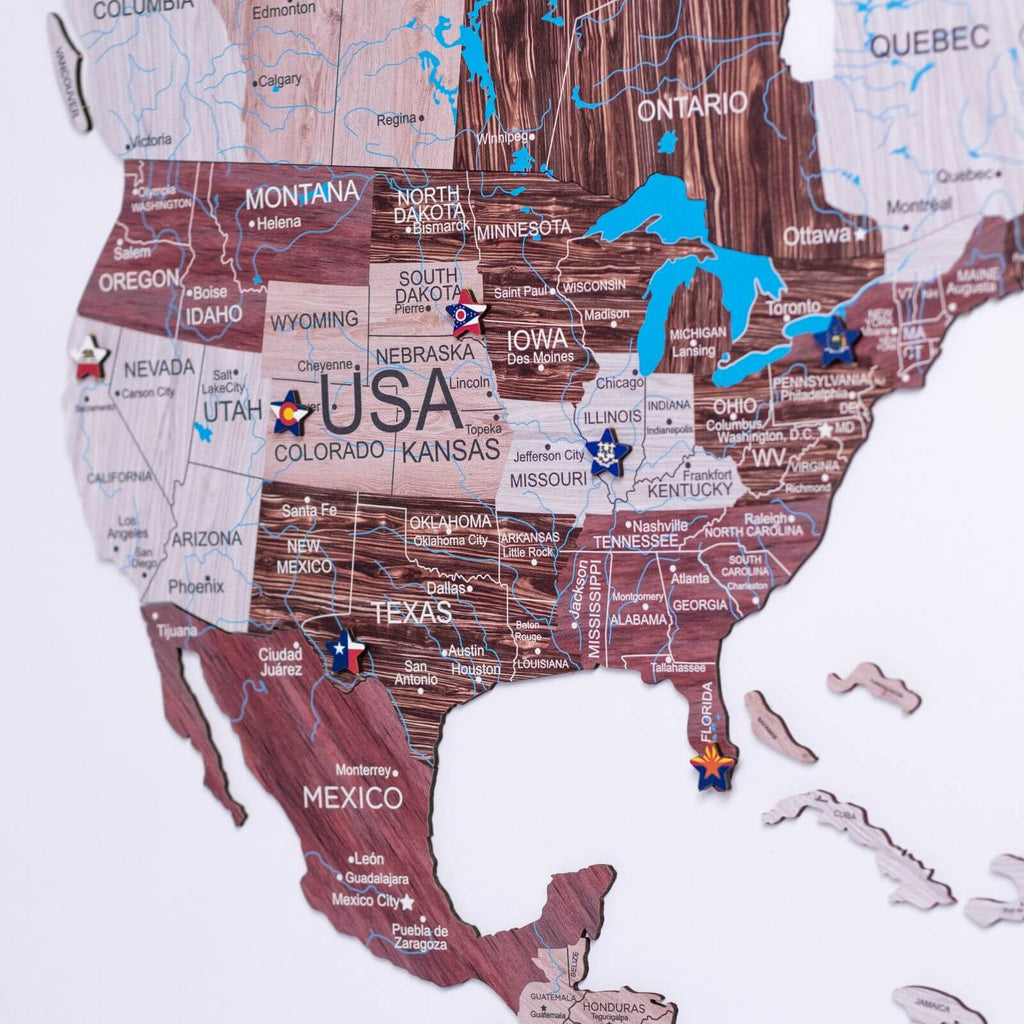 2D Wooden World Map Cappuccino Enjoy The Wood