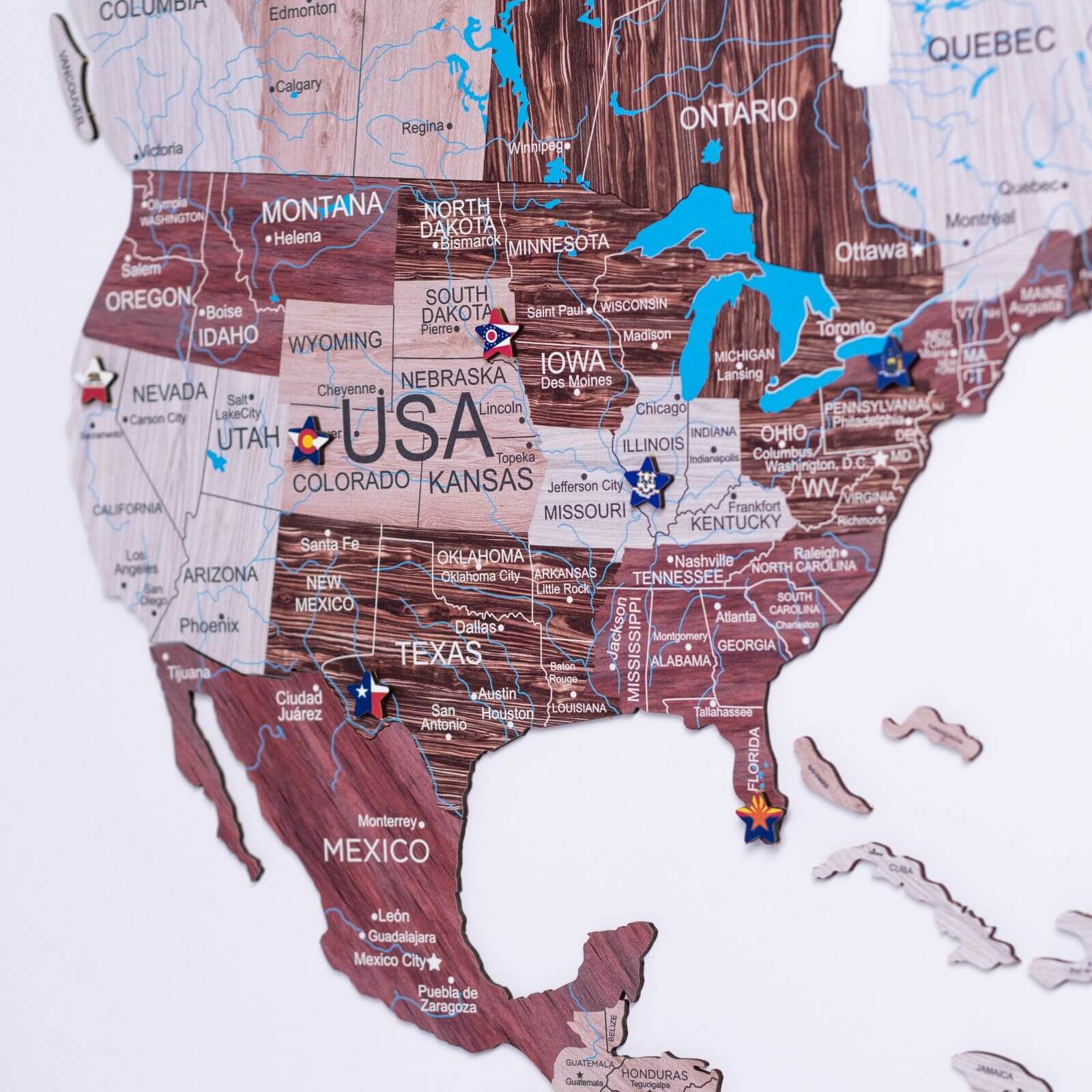 2D Wooden World Map Cappuccino Enjoy The Wood