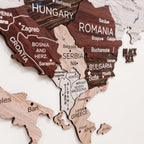 3D Europe Wooden Map Cappuccino Enjoy The Wood
