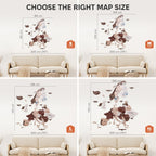 3D Europe Wooden Map Cappuccino Enjoy The Wood
