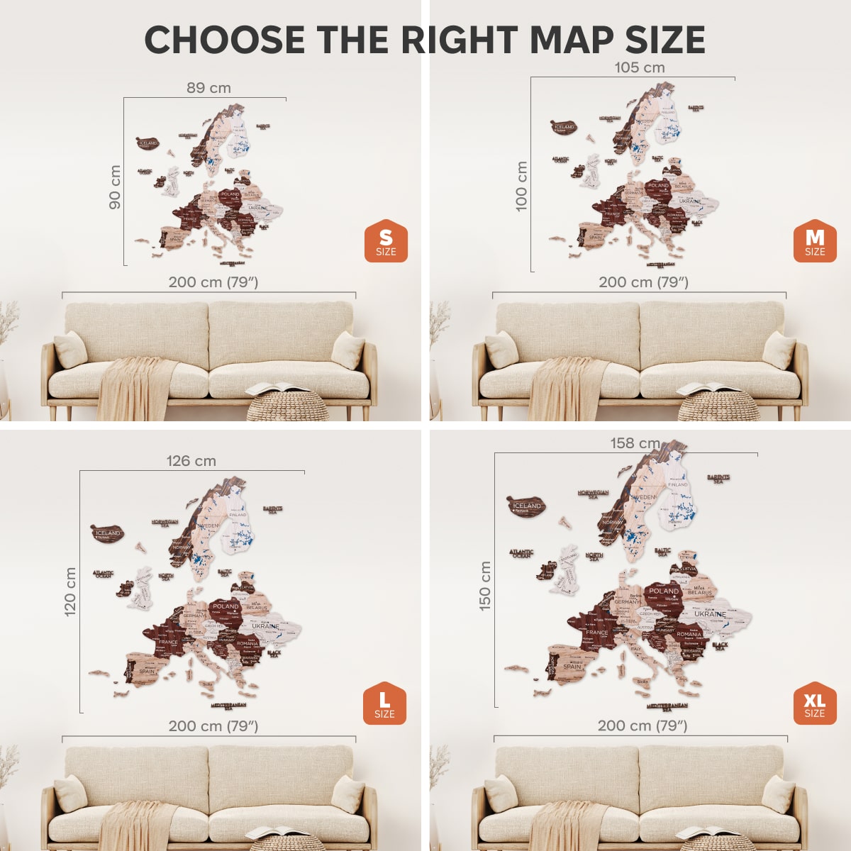 3D Europe Wooden Map Cappuccino Enjoy The Wood