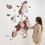 3D Europe Wooden Map Cappuccino Enjoy The Wood