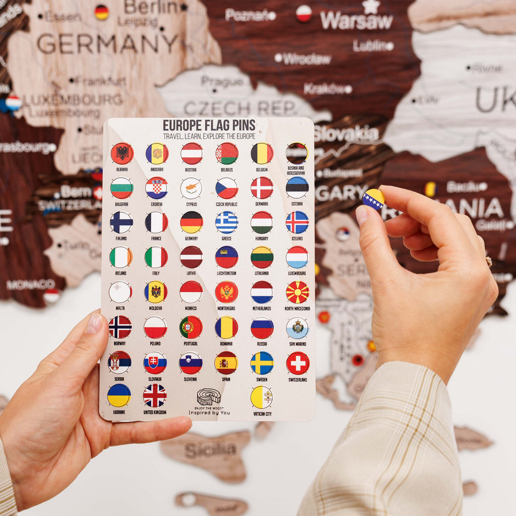 3D Europe Wooden Map Cappuccino Enjoy The Wood