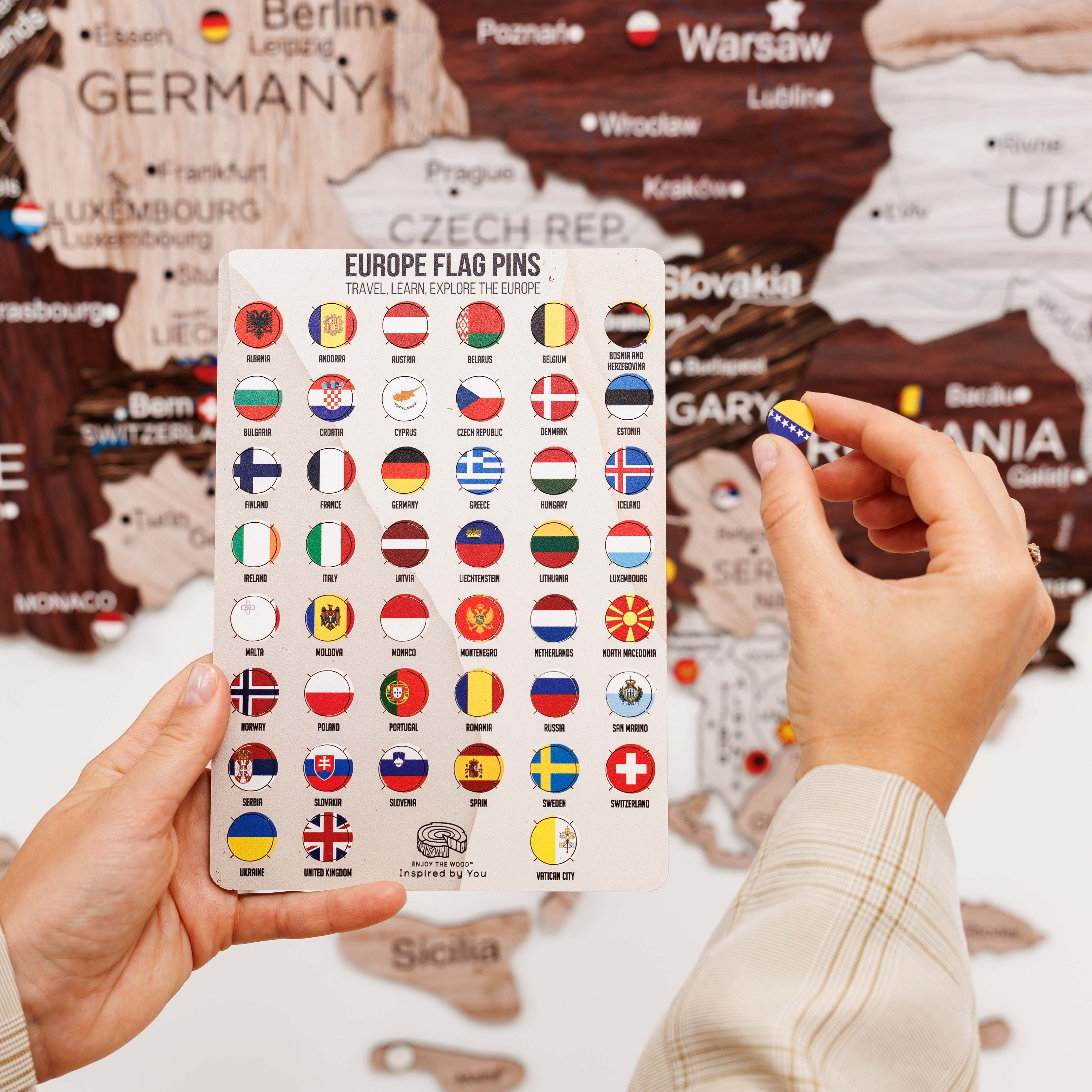 3D Europe Wooden Map Cappuccino Enjoy The Wood