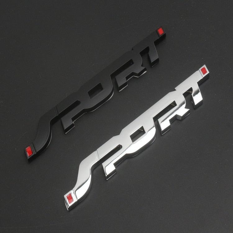 Car Accessories Sticker Styling Metal 3D Chrome Black Auto Car Metal Car SPORT Sticker,3D Premium Car Side Fender Rear Trunk Emblem Logo Badge Decals Compatible Trunk Racing Sport Word Letter Logo Emblem Badge Decal Sticker Stevvex