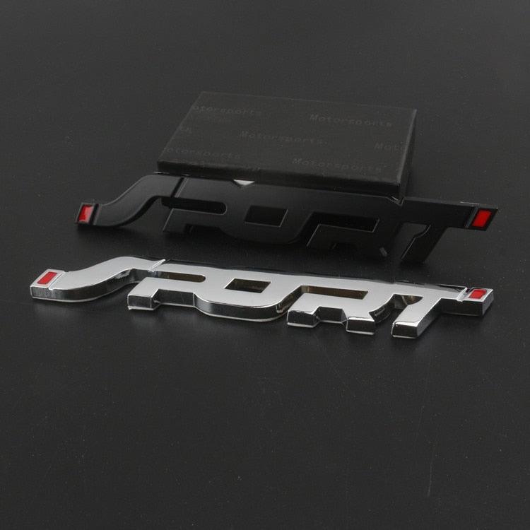 Car Accessories Sticker Styling Metal 3D Chrome Black Auto Car Metal Car SPORT Sticker,3D Premium Car Side Fender Rear Trunk Emblem Logo Badge Decals Compatible Trunk Racing Sport Word Letter Logo Emblem Badge Decal Sticker Stevvex