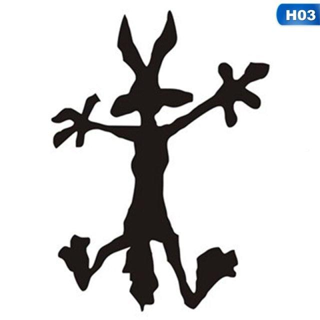 Car Auto Window Rear Bumper Trunk Decoration Sticker Vinyl Cartoon Funny Decal Car-Styling Exterior Trim Car Decal, E Cartoon Coyote Splat Hitting Wall Door Cars Laptop Truck Bumper Window Decal Accessories Emblem Sticker Applies Easily To Cars Stevvex