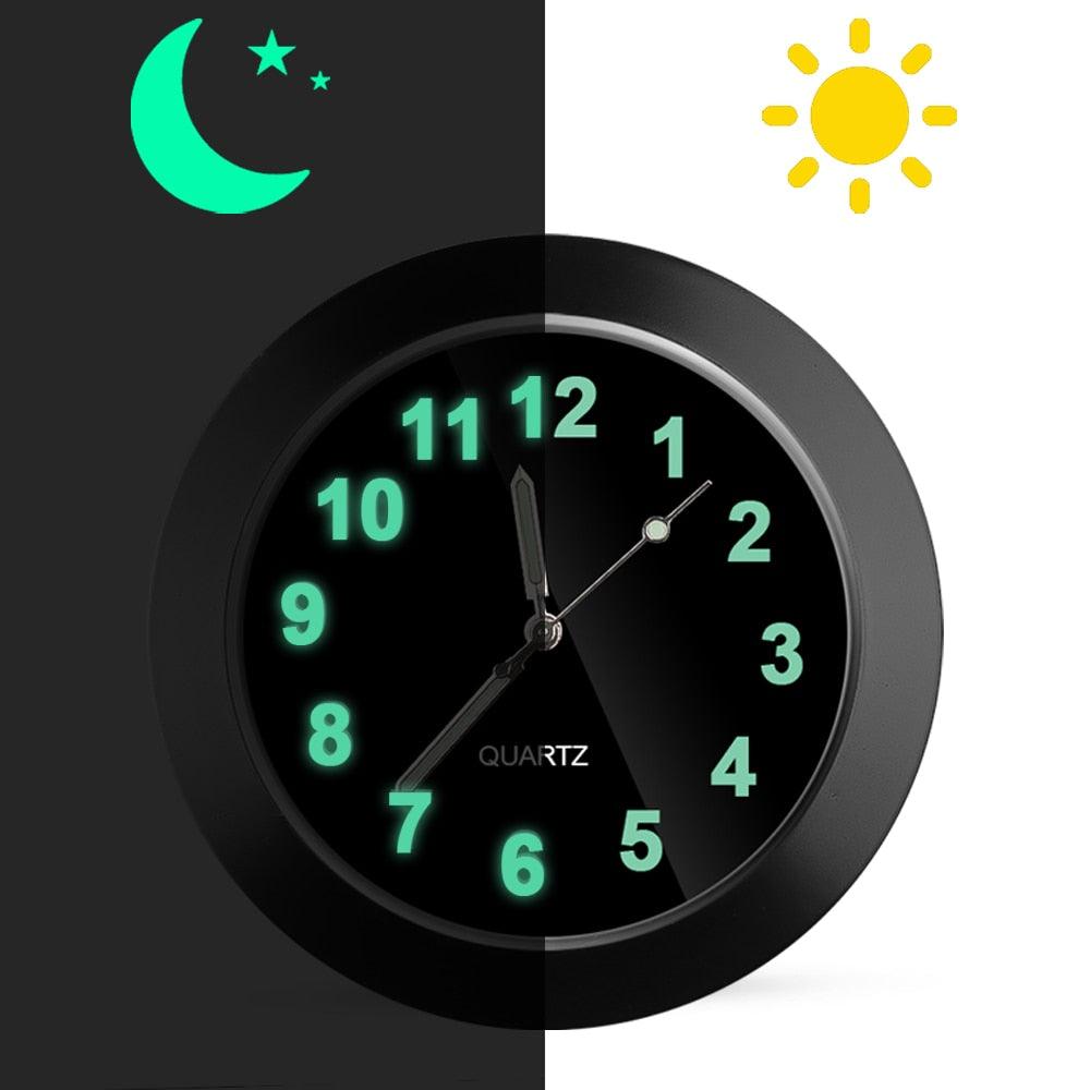 Car Clock Luminous Mini Automobiles Internal Stick-On Digital Watch  Stick on Dashboard Car Clock Mini Tiny Small Luminous Car Vent Clocks Watch for Dashboard Boat Bike Home Mechanics Quartz Clocks Auto Ornament Car Accessories Gifts Stevvex