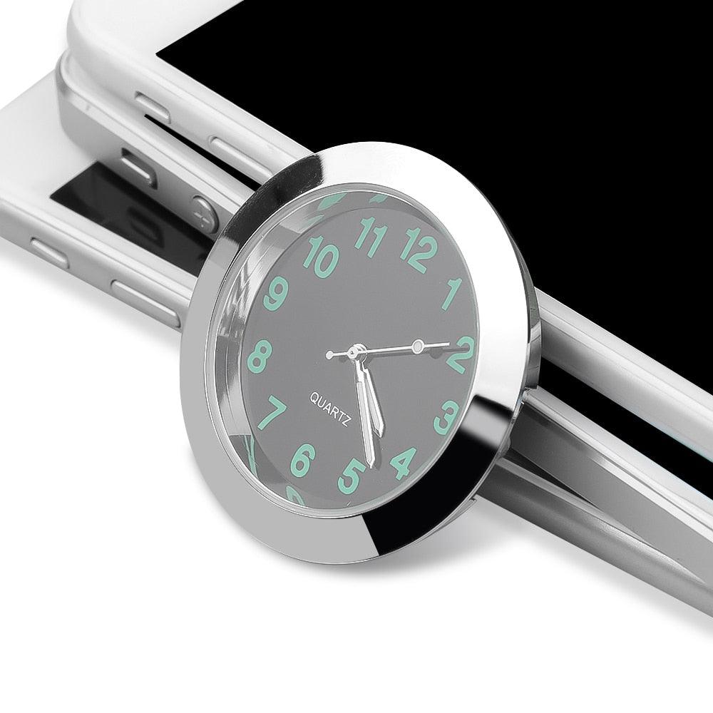Car Clock Luminous Mini Automobiles Internal Stick-On Digital Watch  Stick on Dashboard Car Clock Mini Tiny Small Luminous Car Vent Clocks Watch for Dashboard Boat Bike Home Mechanics Quartz Clocks Auto Ornament Car Accessories Gifts Stevvex