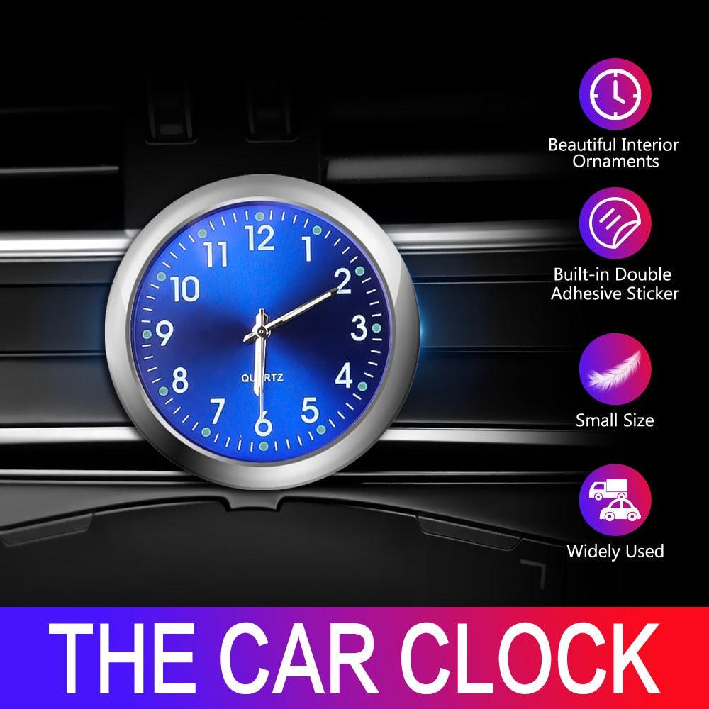 Car Clock Luminous Mini Automobiles Internal Stick-On Digital Watch  Stick on Dashboard Car Clock Mini Tiny Small Luminous Car Vent Clocks Watch for Dashboard Boat Bike Home Mechanics Quartz Clocks Auto Ornament Car Accessories Gifts Stevvex