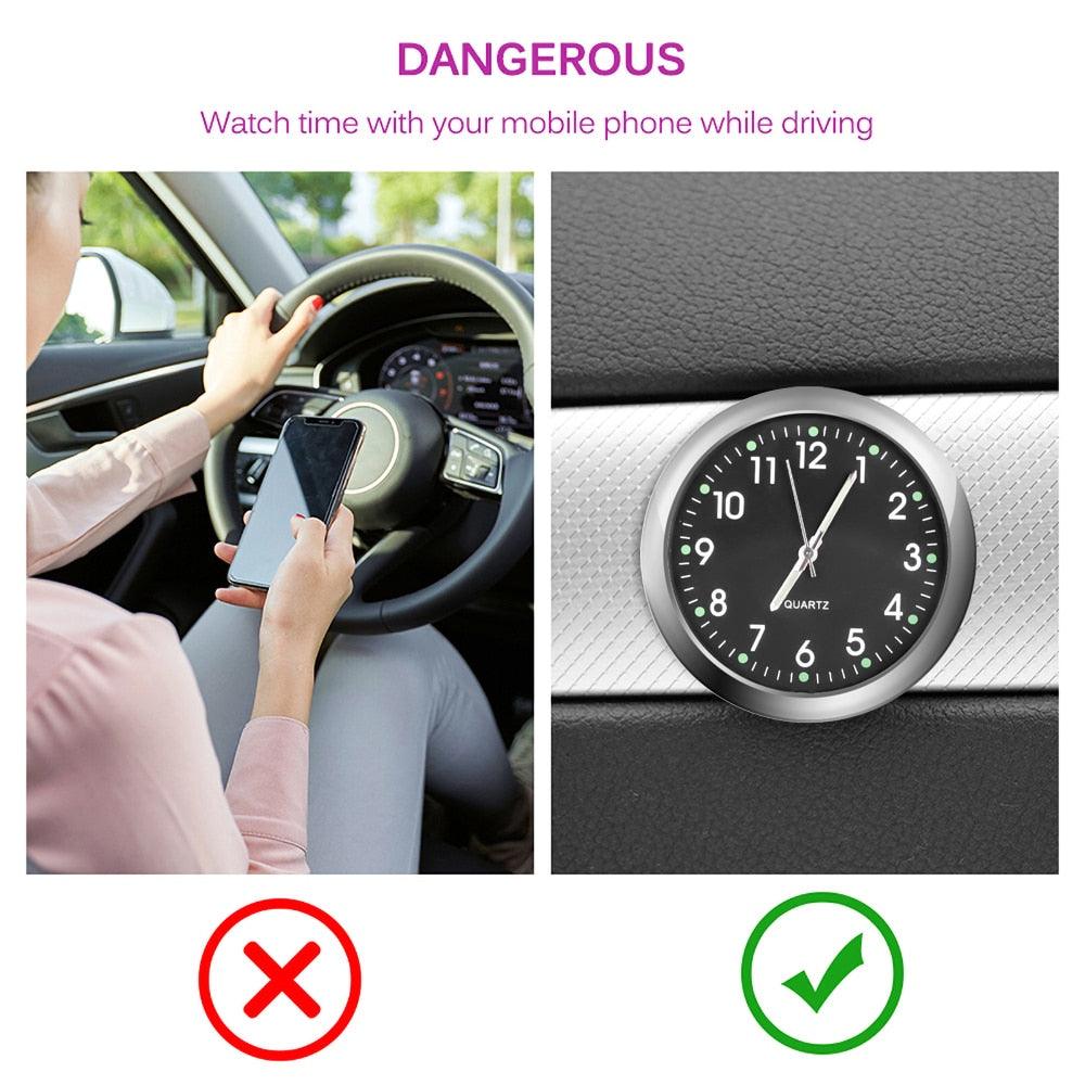 Car Clock Luminous Mini Automobiles Internal Stick-On Digital Watch  Stick on Dashboard Car Clock Mini Tiny Small Luminous Car Vent Clocks Watch for Dashboard Boat Bike Home Mechanics Quartz Clocks Auto Ornament Car Accessories Gifts Stevvex