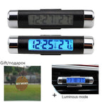 Car Digital Clock Temperature Display Electronic Clock Car Temperature Clock Universal Auto Dashboard Digital Clocks with Black Light And LCD Screen Adjustable Vehicle Temperature Thermometer Auto Electronic Clock LED Backlight Digital Display Clock
