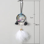 Car Interior Rear-view Mirror Hanging Decor  Small Dream Catcher Boho Nature Feather Home Decor Handmade Grids Nature Feather Car Charms Pendant Accessories Gift Stevvex