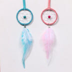 Car Interior Rear-view Mirror Hanging Decor  Small Dream Catcher Boho Nature Feather Home Decor Handmade Grids Nature Feather Car Charms Pendant Accessories Gift Stevvex