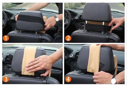 Car Neck Pillow Adjustable Head Restraint 3D Memory Foam  Car Neck Support Pillow Neck Pain Relief Auto Headrest Travel Pillow Neck Support Holder Seat Pillow Adjustable Car Neck Pillow Premium Interior Accessories Headrest Support for Driver Stevvex