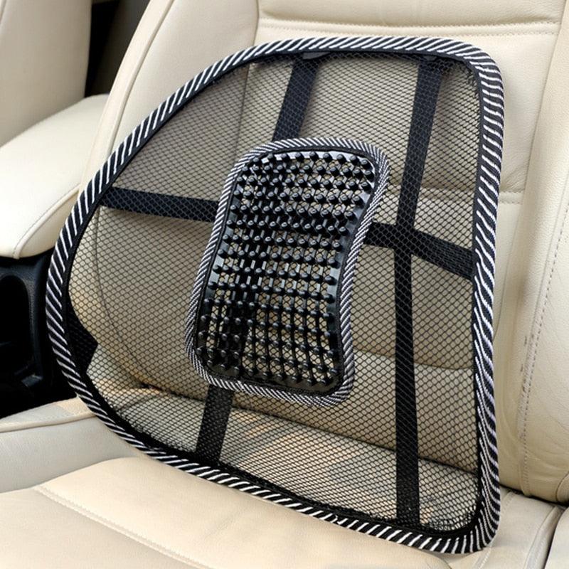 Car Seat Chair Back Cushion Mesh Lumbar Back Brace Car Seat Chair Cushion Massage Back Cushion Pad Support Home Office Lumbar Support Car Mesh Back Support with Massage Beads Ergonomic Designed For Comfort Lower Back Pain Relief Stevvex