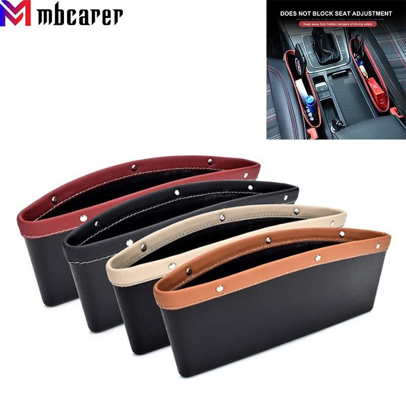 Car Seats Gap Bag Case Storage Bag PU Car Organizer Artificial Leather Pocket Slot Storage Pocket Cup Holder Car Accessories Car Seat Gap Organizer Universal Fit Storage Pockets Adjust Helps Reduce Distracted Driving & Holds Phone Money Cards Keys Stevvex