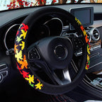 Car Steering Wheel Cover Steering Wheel Cover Cloth Massage Grip Breathable Elastic Car Steering Wheel Cover Ethnic Style Print Anti-slip Car Styling Car Steering-wheel Cover Car Interior Accessories Steering Wheel Covers with Cloth for Women Stevvex