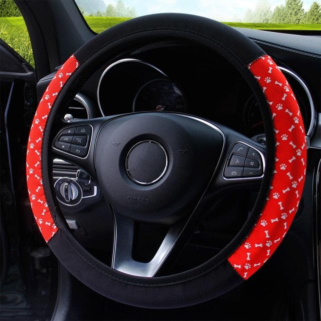 Car Steering Wheel Cover Steering Wheel Cover Cloth Massage Grip Breathable Elastic Car Steering Wheel Cover Ethnic Style Print Anti-slip Car Styling Car Steering-wheel Cover Car Interior Accessories Steering Wheel Covers with Cloth for Women Stevvex