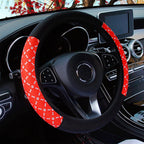 Car Steering Wheel Cover Steering Wheel Cover Cloth Massage Grip Breathable Elastic Car Steering Wheel Cover Ethnic Style Print Anti-slip Car Styling Car Steering-wheel Cover Car Interior Accessories Steering Wheel Covers with Cloth for Women Stevvex