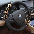 Car Steering Wheel Elastic Long Microfiber Plush Steering Wheel Cover Gearshift Handbrake Cover Protector Decoration Warm Super Thick Plush Collar Soft Car Steering Wheel Cover Decoration Warm Super Thick Plush Collar Soft Black Pink Women Man Stevvex