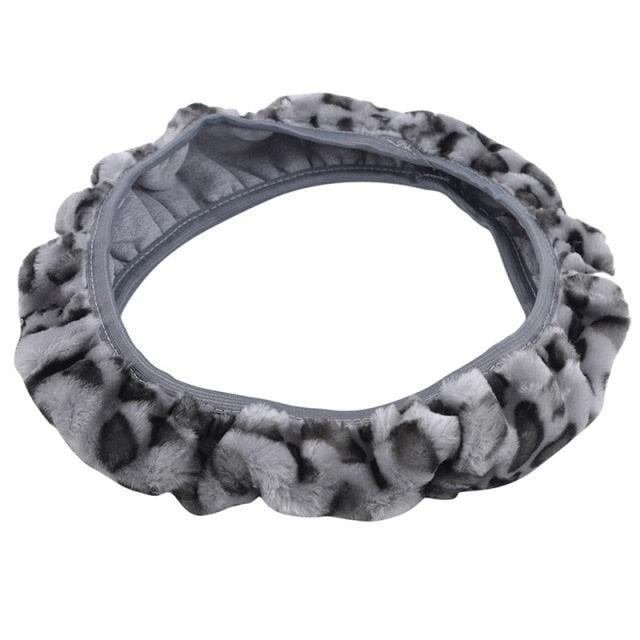 Car Steering Wheel Elastic Long Microfiber Plush Steering Wheel Cover Gearshift Handbrake Cover Protector Decoration Warm Super Thick Plush Collar Soft Car Steering Wheel Cover Decoration Warm Super Thick Plush Collar Soft Black Pink Women Man Stevvex