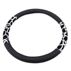 Car Steering Wheel Elastic Long Microfiber Plush Steering Wheel Cover Gearshift Handbrake Cover Protector Decoration Warm Super Thick Plush Collar Soft Car Steering Wheel Cover Decoration Warm Super Thick Plush Collar Soft Black Pink Women Man Stevvex