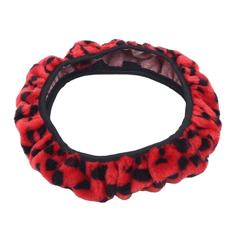 Car Steering Wheel Elastic Long Microfiber Plush Steering Wheel Cover Gearshift Handbrake Cover Protector Decoration Warm Super Thick Plush Collar Soft Car Steering Wheel Cover Decoration Warm Super Thick Plush Collar Soft Black Pink Women Man Stevvex