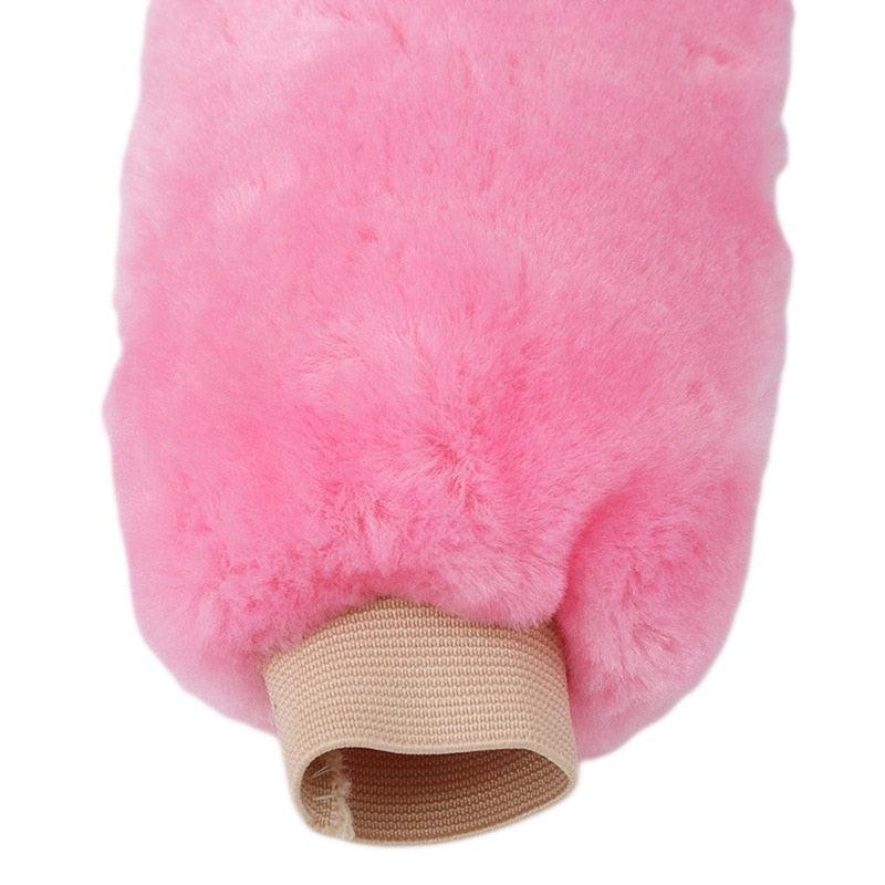 Car Steering Wheel Elastic Long Microfiber Plush Steering Wheel Cover Gearshift Handbrake Cover Protector Decoration Warm Super Thick Plush Collar Soft Car Steering Wheel Cover Decoration Warm Super Thick Plush Collar Soft Black Pink Women Man Stevvex