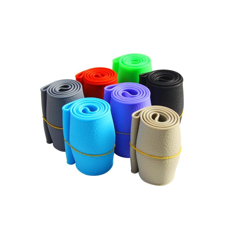 Car Styling Universal Car Silicone Steering Wheel Glove Cover Texture Soft Multi Color Soft Silicon Car Steering Wheel Cover Ethnic Style Car Accessories Steering Wheel Covers Anti Skid Better Grips Steering Wheel Cover Women Steering Wheel Accessories Stevvex