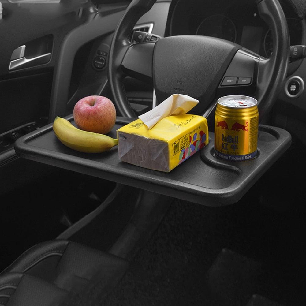 Car Table Steering Wheel Eat Work Cart Drink Food Coffee Goods Auto Steering Wheel Desk Holder Tray Car Laptop Computer Desk Mount Stand Seat Table Back Seat Headrest Tray for Eating Food Drink Writing Laptop Steering Wheel Tray Stevvex