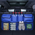 Car Trunk Organizer Adjustable Backseat Storage Bag Net High Capacity Multi-use Oxford Automobile Adjustable Strap Durable Seat Back Organizers Universal Back Seat Trunk Organizer Hanging Car Organizer Trunk Foldable Cargo Storage Backseat Trunk Organizer Stevvex
