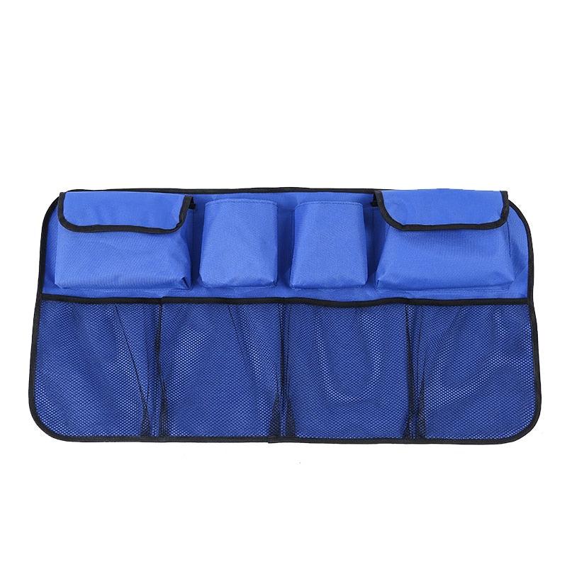 Car Trunk Organizer Adjustable Backseat Storage Bag Net High Capacity Multi-use Oxford Automobile Adjustable Strap Durable Seat Back Organizers Universal Back Seat Trunk Organizer Hanging Car Organizer Trunk Foldable Cargo Storage Backseat Trunk Organizer Stevvex