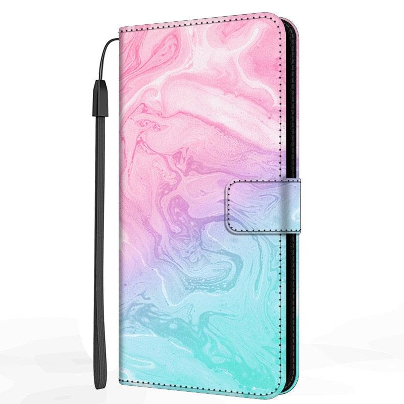Card Holder PU Leather Wrist Strap Protective Wallet Case Marble Leather Case For Xiaomi Redmi Note 11S 11 Pro 5G Flip Cover Stand Wallet Book Case For Redmi Note11S 11Pro 5G 2022 Stevvex