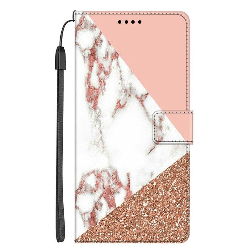 Card Holder PU Leather Wrist Strap Protective Wallet Case Marble Leather Case For Xiaomi Redmi Note 11S 11 Pro 5G Flip Cover Stand Wallet Book Case For Redmi Note11S 11Pro 5G 2022 Stevvex