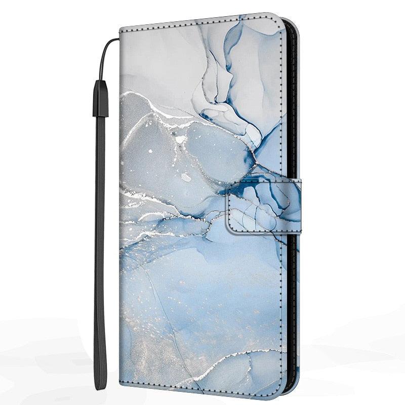 Card Holder PU Leather Wrist Strap Protective Wallet Case Marble Leather Case For Xiaomi Redmi Note 11S 11 Pro 5G Flip Cover Stand Wallet Book Case For Redmi Note11S 11Pro 5G 2022 Stevvex